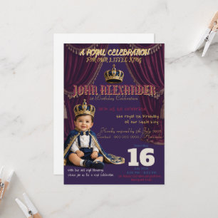 Little King First Birthday Invitation