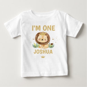 Little King Lion Crown 1st Birthday  Baby T-Shirt