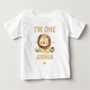 Little King Lion Crown 1st Birthday  Baby T-Shirt