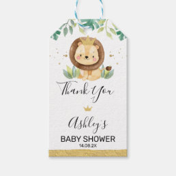 Little King Lion Crown Baby Shower  Gift Tags