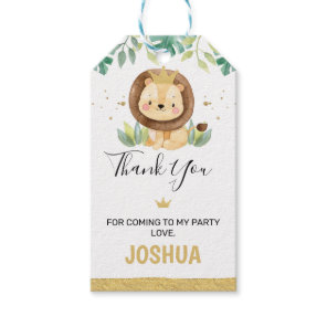 Little King Lion Crown Birthday Gift Tags