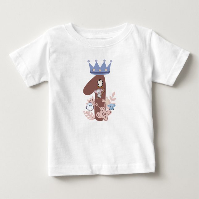 Little King’s 1st Birthday Shirt" Baby T-Shirt (Front)