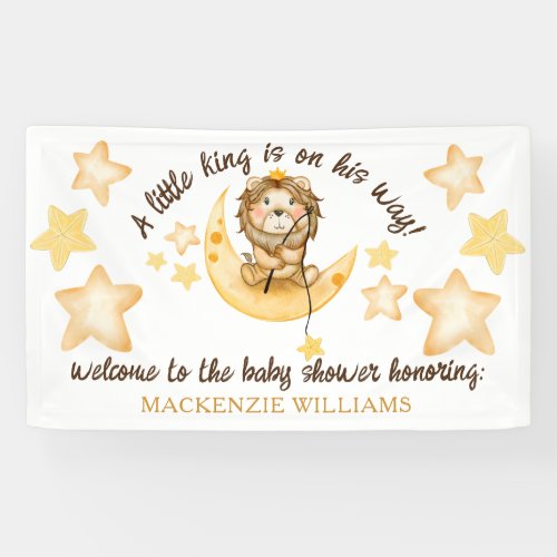 Little King Safari Lion Boy Baby Shower Welcome  Banner