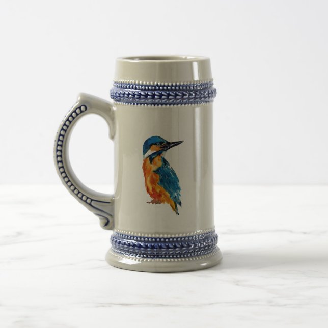Little Kingfisher Bird Beer Stein (Left)
