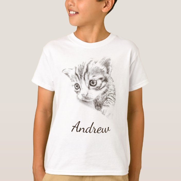 Little Kitten. B&W Photography. Add Text. T-Shirt | Zazzle.com