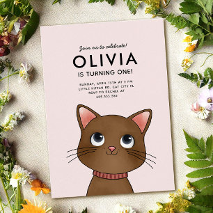 Little kitten birthday party invitation