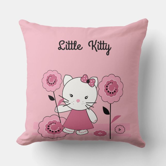 Little kitten , cat , kitten throw pillow (Front)
