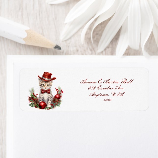 Little Kittens Dressed For Christmas Label (Insitu)