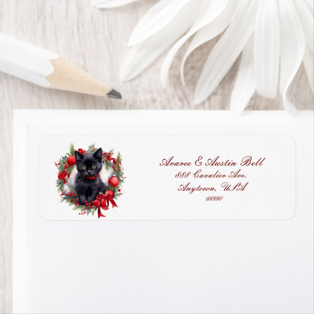 Little Kittens Dressed For Christmas Label (Insitu)