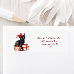 Little Kittens Dressed For Christmas Label