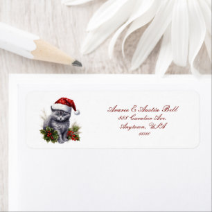 Little Kittens Dressed For Christmas Label
