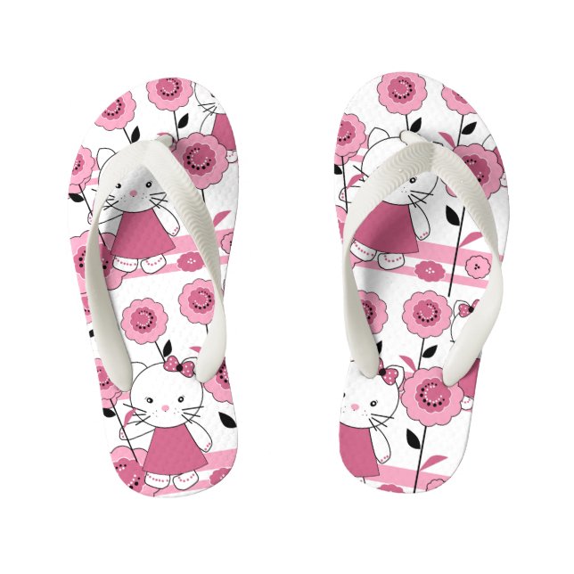 Little kitty kid's flip flops (Footbed)