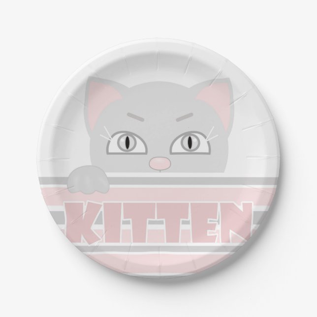 Little kitty paper plates (Front)