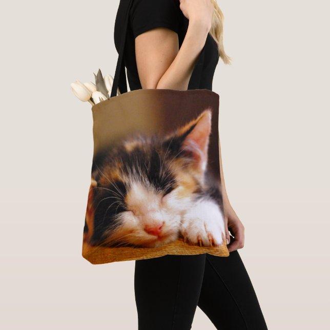 Little Kitty Sleeping Tote Bag (Close Up)
