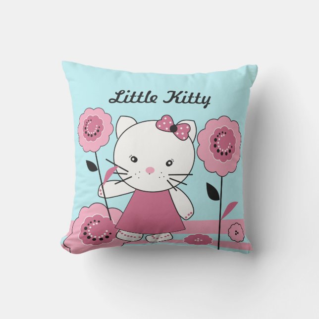 Little Kitty Throw Pillow (Front)