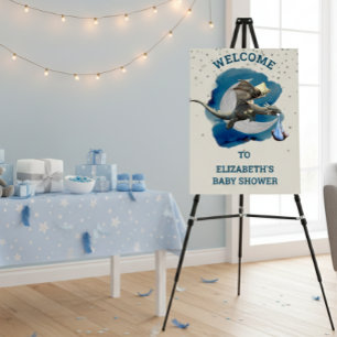 Little Knight Dragon Silver Star Baby Shower Foam Board