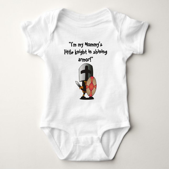 Little Knight in Shining Armor Baby Bodysuit (Front)