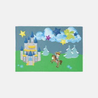 Little Knights Castle with Dragon Nursery Rug
