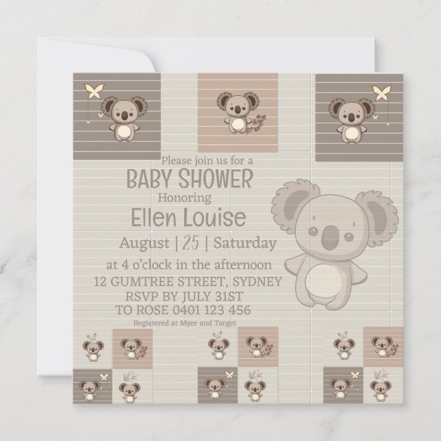 Little Koala Bliss Save The Date (Front)
