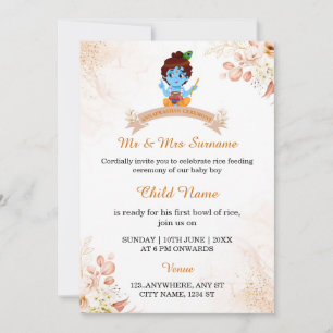 Little Krishna Annaprashan Invitation Card