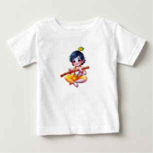Little Krishna Playing Flute Baby T-Shirt