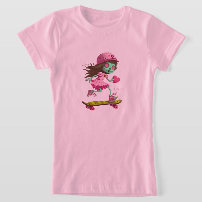 Little L Zombie Skater Girl TShirt (Laydown)