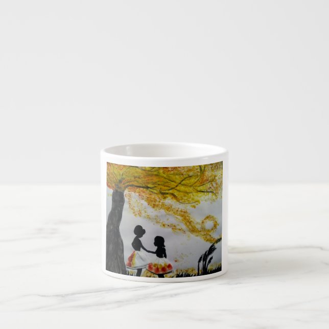 Little Ladies Silhouette Mixmedia Espresso Cup (Front)