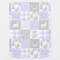 Little Lady Baby Blanket - Lavender And Grey