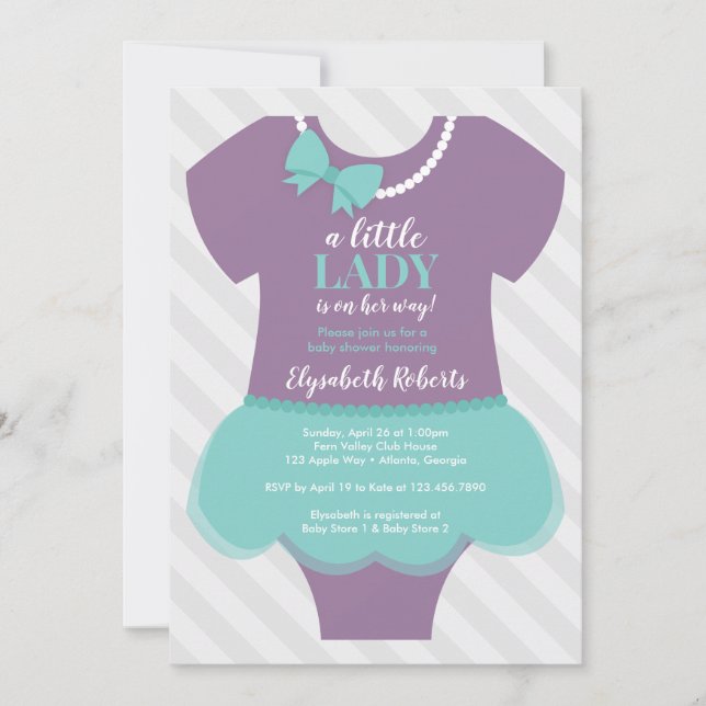 Little Lady Baby Shower Invitation (Front)