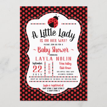 Little Lady Baby Shower Invitation  Ladybug Invitation by DeReimerDeSign at Zazzle