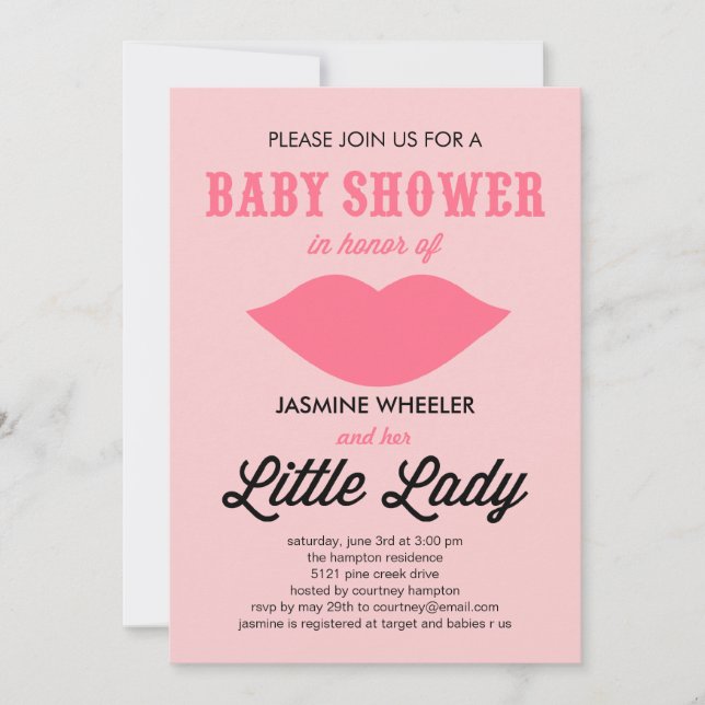 Little Lady Baby Shower Invitations (Front)