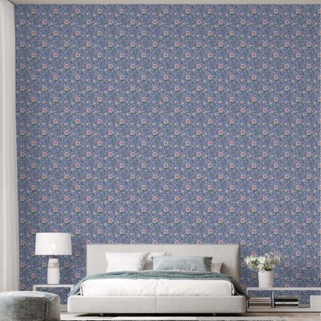 Little Lady Bugs and Flowers Pattern Wallpaper (Bedroom)