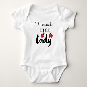 Little Lady Cute Ladybugs Personalized Baby Bodysuit