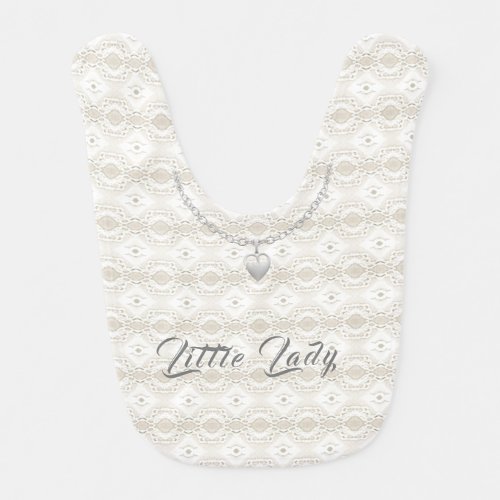 Little Lady Dainty Heart Necklace  Lace Baby Bib