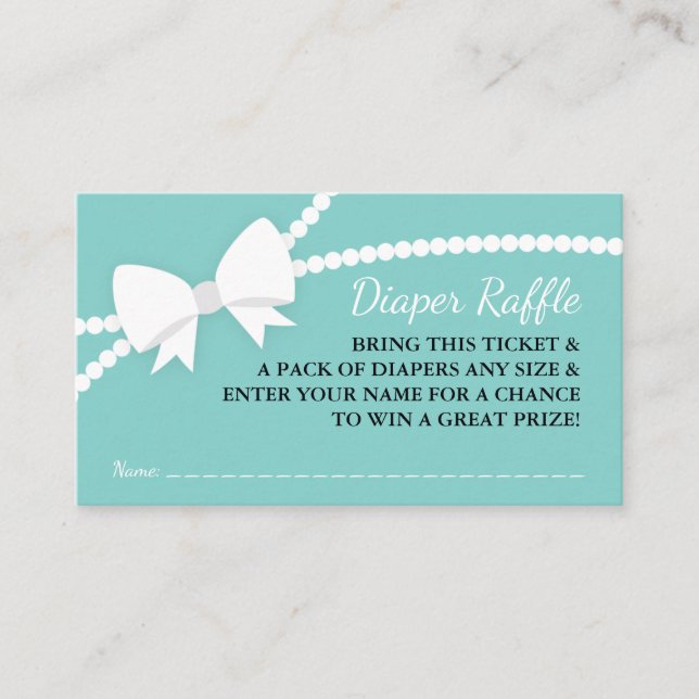 Little Lady Diaper Raffle Ticket Enclosure Card (Front)