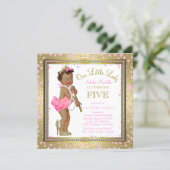 Little Lady Girls 5th Birthday Party Ethnic Girl Invitation (Standing Front)