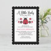 Little Lady Ladybug Baby Shower Invitation (Standing Front)