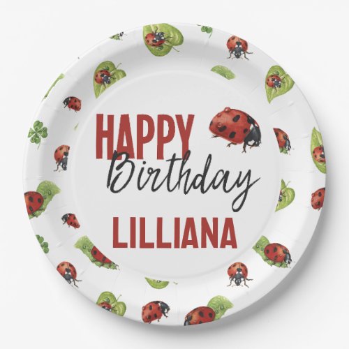 Little Lady Ladybug Birthday Party Any Age Paper Plates