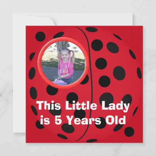 Little Lady Ladybug Birthday Party Invitations