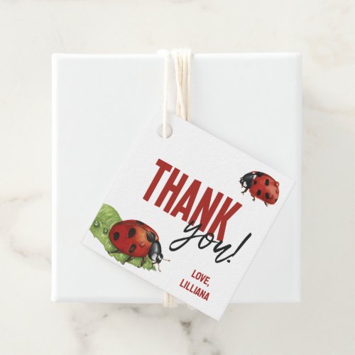 Little Lady Ladybug Birthday Thank You Favor Favor Tags