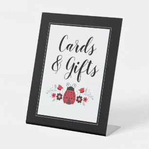 Little Lady Ladybug Girl Baby Shower Pedestal Sign