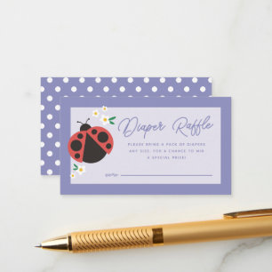 Little Lady Love Bug Lavender Diaper Raffle Enclosure Card