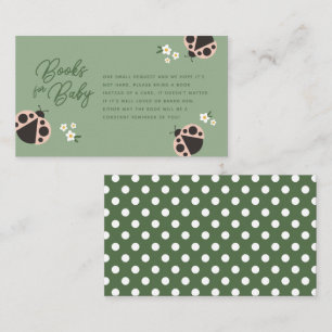 Little Lady Love Bug Sage Green Books For Baby Enclosure Card