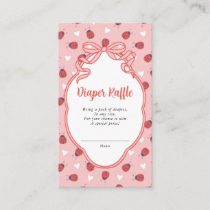 Little Lady on the Way Diaper Raffle Ticket Enclosure Card