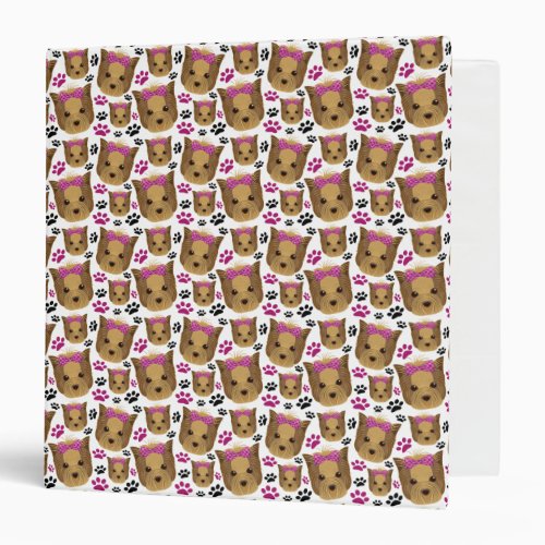 Little Lady Toy Yorkie Yorkshire Terrier Puppy Dog 3 Ring Binder