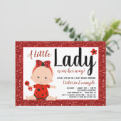 Little Ladybug Baby Girl Baby Shower Invitation (Standing Front)