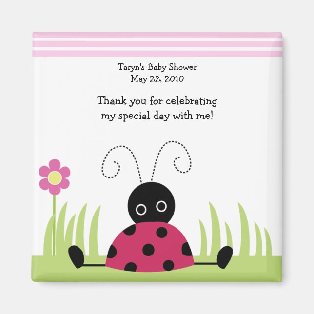 Little Ladybug Baby Shower / Birthday Favor Magnet (Front)