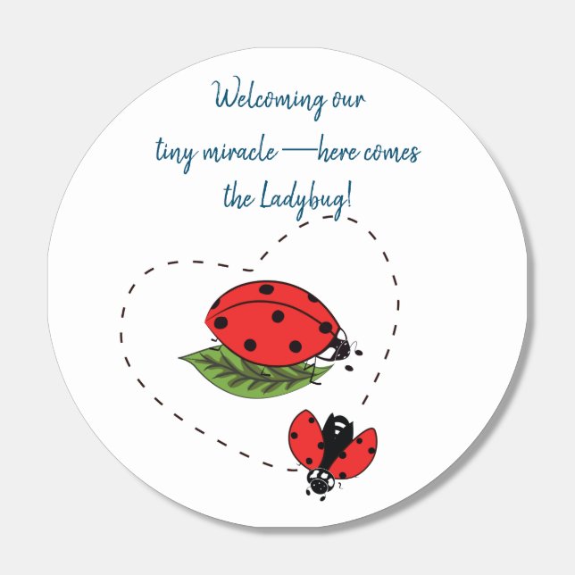 Little Ladybug Baby Shower Candy Favor (Sticker)