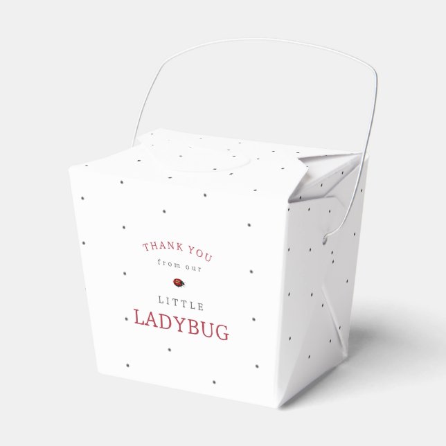 Little Ladybug Baby Shower  Favor Boxes (Front Side)