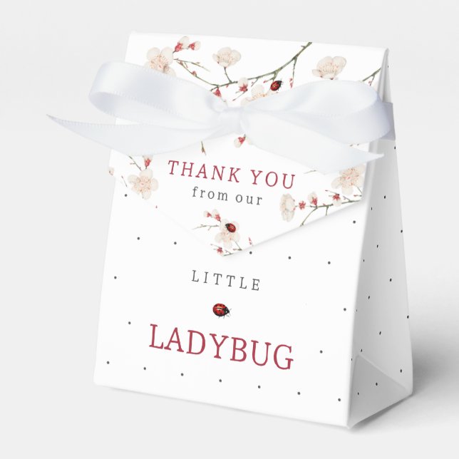 Little Ladybug Baby Shower  Favor Boxes (Front Side)